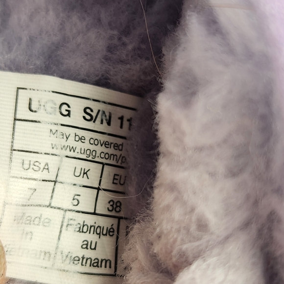 UGG Womens Discoquette Slipper 7 Purple Leather Shearling House Shoes Cozy Clogs - Picture 4 of 11